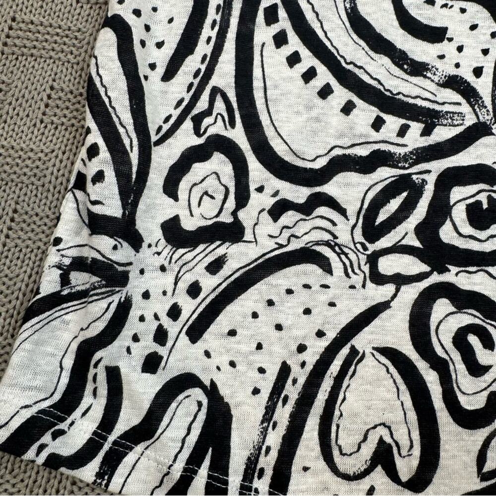 C&C California Women’s Linen Abstract Black and White Women's Top ~ M - Picture 3 of 12
